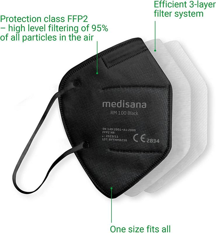 Bild 5: medisana FFP2 Maske 20 Stück in schwarz Atemschutzmasken