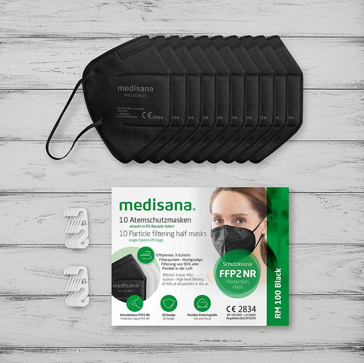Bild 7: medisana FFP2 Maske 40 Stück in schwarz Atemschutzmasken