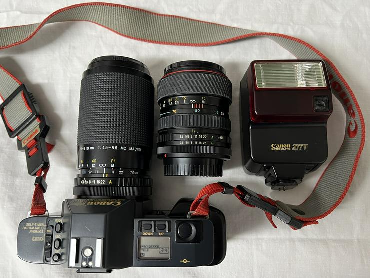 Canon T70 Spiegelreflexkamera mit Blitzgerät Canon Speedlite 277T - Analoge Spiegelreflexkameras - Bild 2