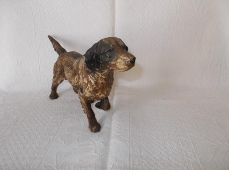 Bild 5: Jagdhund. Hund. Alter Metall Skulptur Figur. Gewicht  3,8 kg.