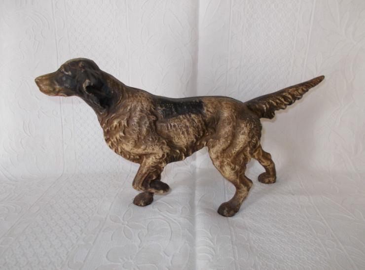 Bild 2: Jagdhund. Hund. Alter Metall Skulptur Figur. Gewicht  3,8 kg.