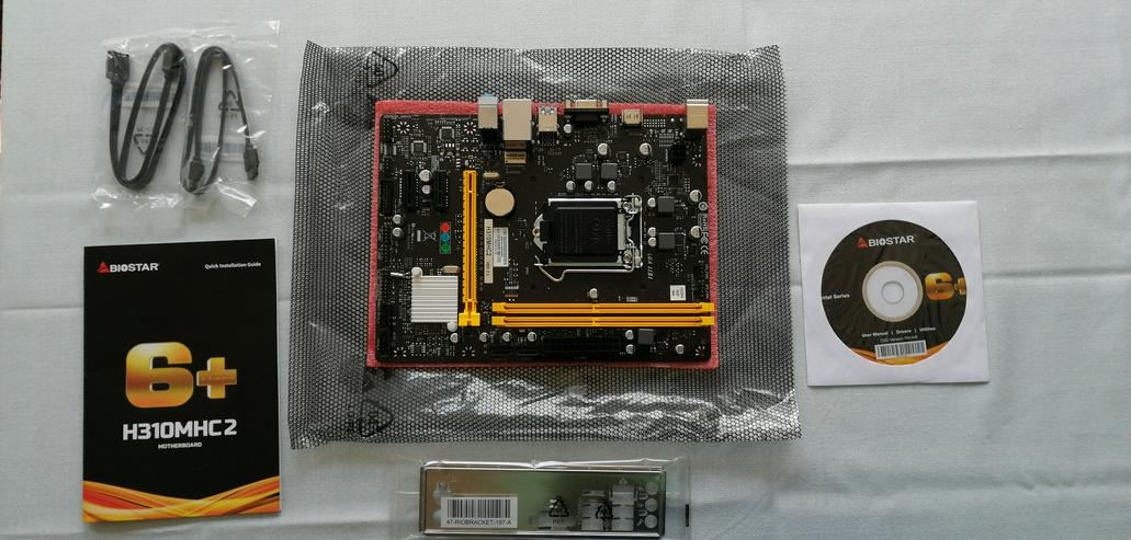 Bild 2: Intel Core i5 8600k mit Mainboard und Kühler 