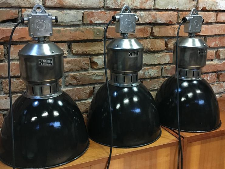 Drei stück Industrielampen alte fabriklampen 