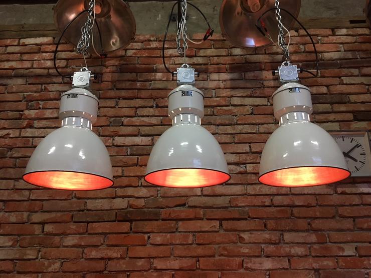 Bild 7: Drei stück luxuriös Industrielampen fabriklampen 50 ér Jahren 
