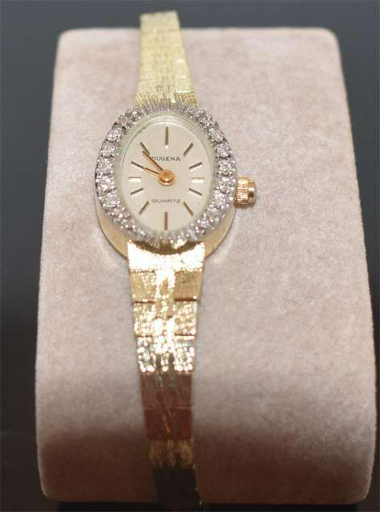 Dugena Damenuhr mit Brillanten in 585er Gelbgold - Damen Armbanduhren - Bild 1