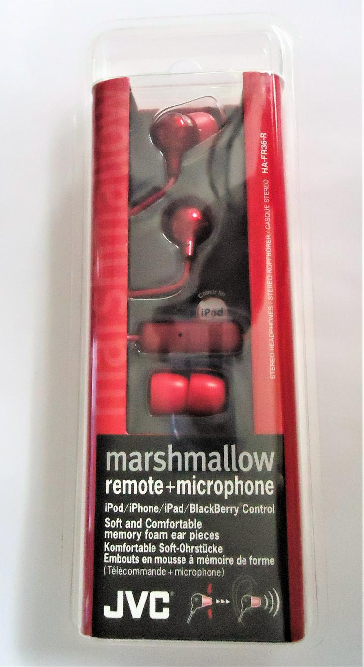 NEU ⭐ JVC HA-FR36-R 💕 Marshmallow Remote + Microphone 🌼 iPod iPhone iPad  NEU - Ladegeräte & Kabel - Bild 3