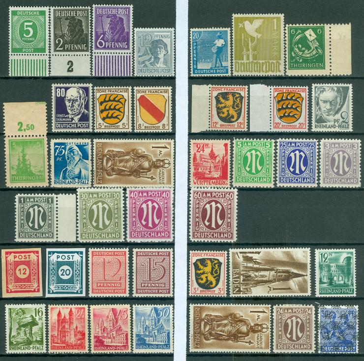 Alliierte Bes. postfrisch mit Nr. 959 b, floreszierendes Papier, und ab Ost-Sachsen untere  - Deutschland - Bild 1
