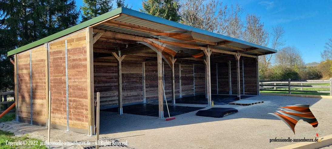 Bild 3: Offenstall für Pferde TOP Pferdeunterstand, Weideunterstand & Weidehütte - Beste Angebote Pferdestall bauen