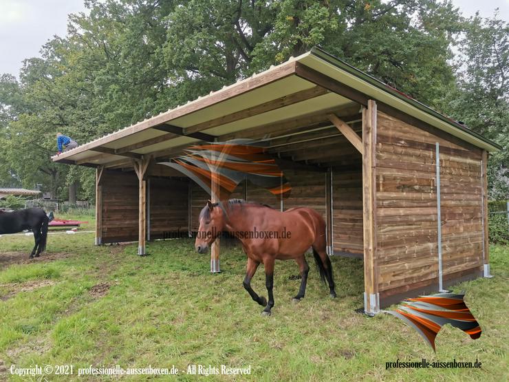 Bild 12: Offenstall für Pferde TOP Pferdeunterstand, Weideunterstand & Weidehütte - Beste Angebote Pferdestall bauen