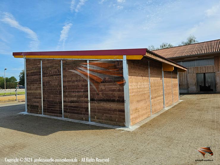Bild 18: Offenstall in Top-Qualität - Pferdeunterstand, Weideunterstand, Weidehütte und Laufstall für Pferde