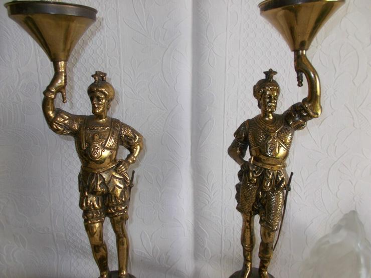Bild 5: Soldaten. Paar Messing Tischlampen. Gewicht 5,5 kg.