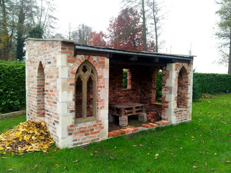 Bild 9: Gestaltung Ruinen mauer historisch Baustoff Ziegel Terrakotta echt Stein Reichsformat Rückbau