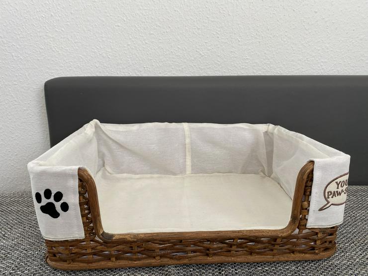 Bild 1: kleines Rattan Hundebett / Hundekorb / Dog Bed / Dog Basket