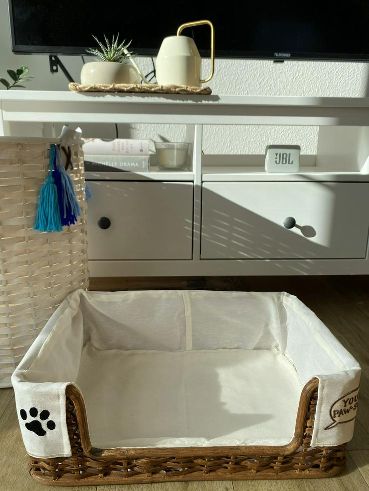 Bild 6: kleines Rattan Hundebett / Hundekorb / Dog Bed / Dog Basket
