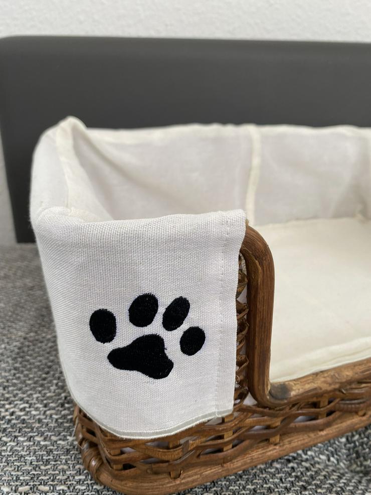 Bild 3: kleines Rattan Hundebett / Hundekorb / Dog Bed / Dog Basket
