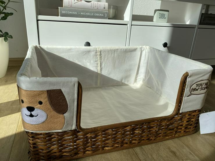 Bild 6: mittelgroßes Rattan Hundebett / Hundekorb / Dog Bed / Dog Basket