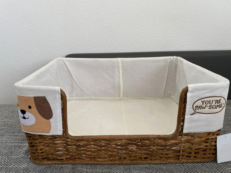 Bild 3: mittleres Rattan Hundebett / Hundekorb / Dog Bed / Dog Basket