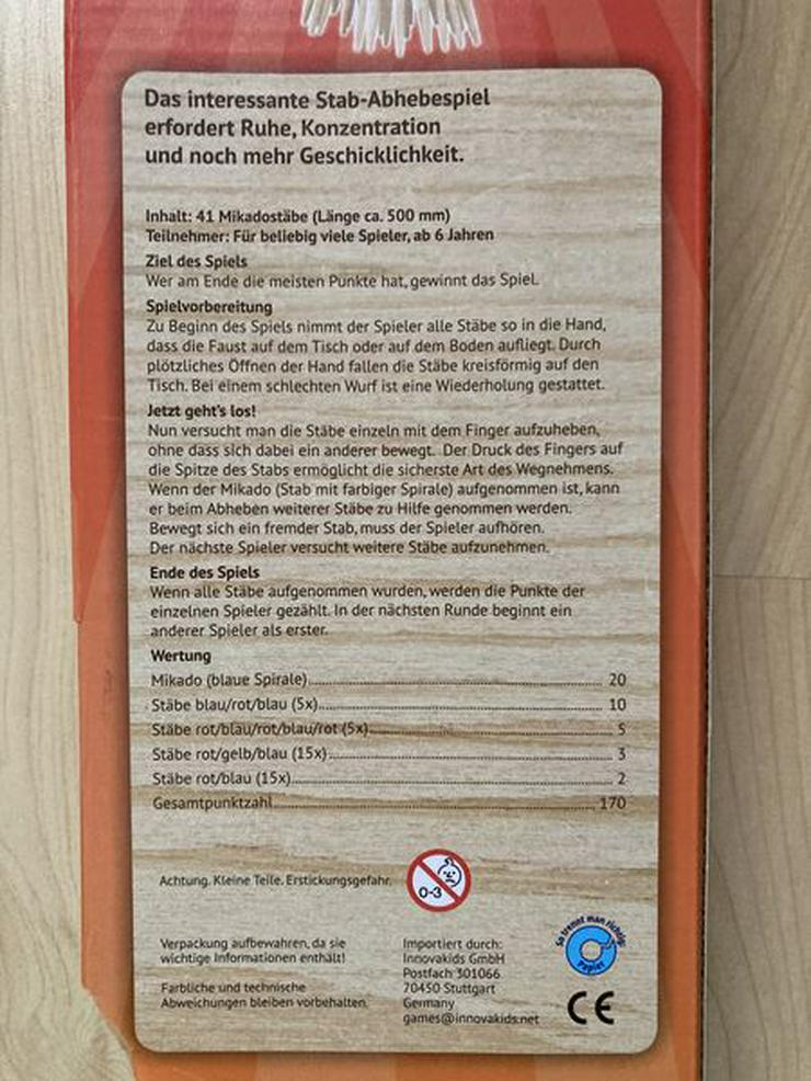 Bild 2: Riesen Mikado Holzstäbe v. Playland 50 cm, 41 St. - UNBENUTZT