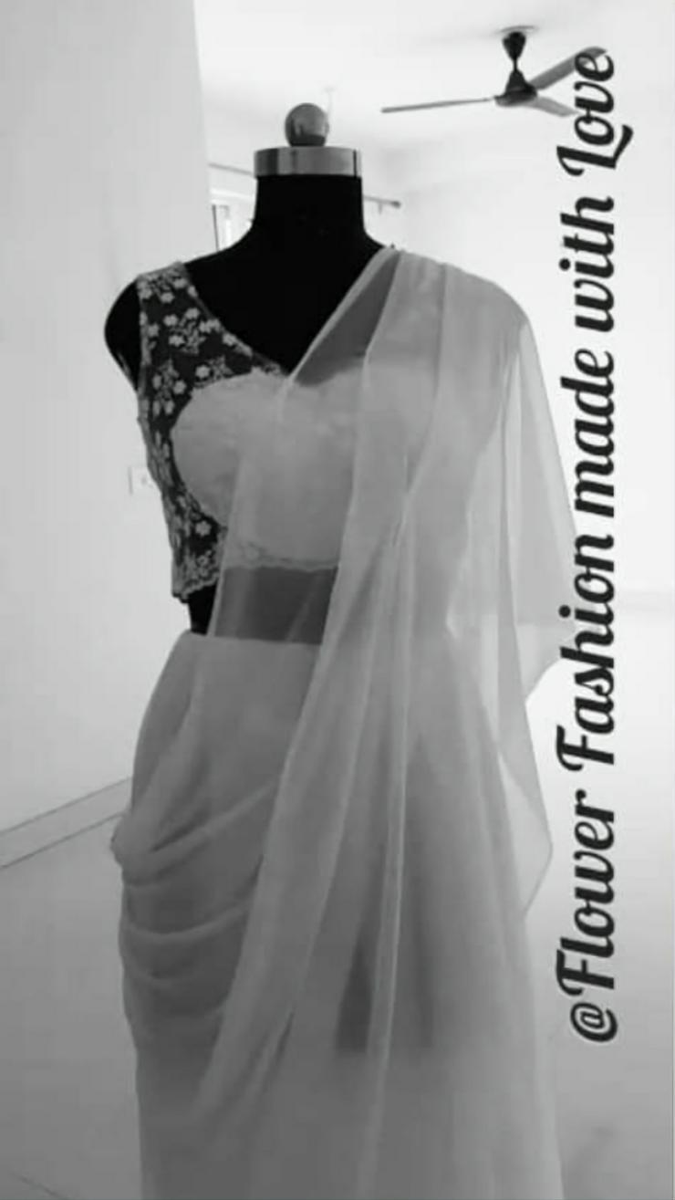 Lengha Saree mit Schleppe Brautkleid - Größen 40-42 / M - Bild 2