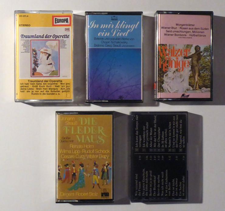4 alte Musikkassetten Operetten Chopin, Strauß, Robert Stolz