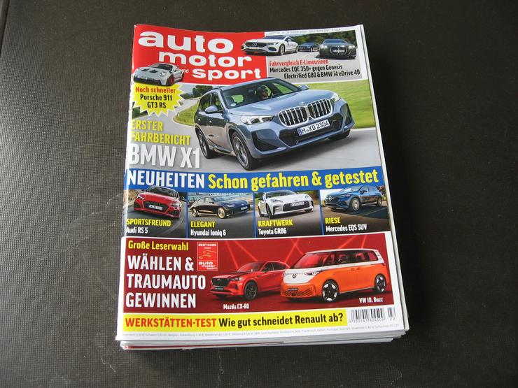 Bild 3: Zeitschriften Auto Motor und Sport, Konvolut 13 Exemplare 2022/23