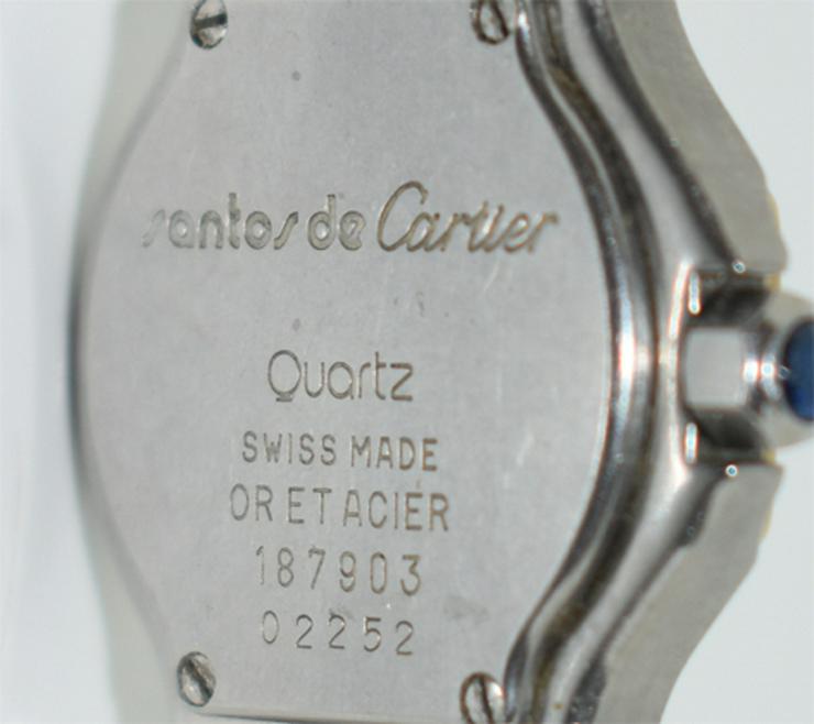 Cartier Santos Damenuhr Ronde-Stahl Gelbgold Armband Stahl - Damen Armbanduhren - Bild 5