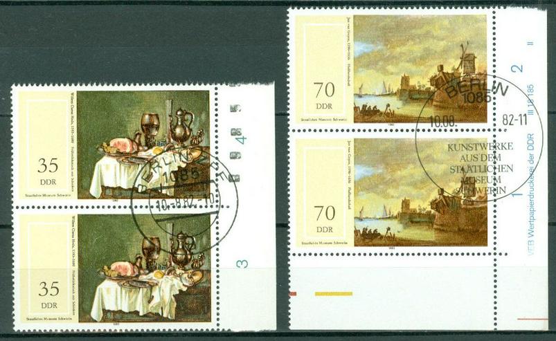 Bild 3: DDR gestempelt Nr. 2726-31 Randstücke mit Druckervermerk wie auf dem Bild zu sehen