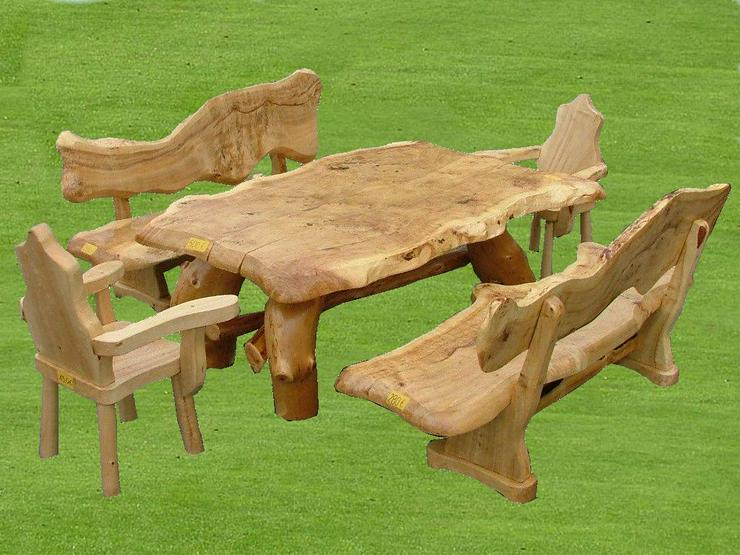Rustikale Gartenmöbel vom Hersteller - Stühle & Sitzbänke - Bild 6