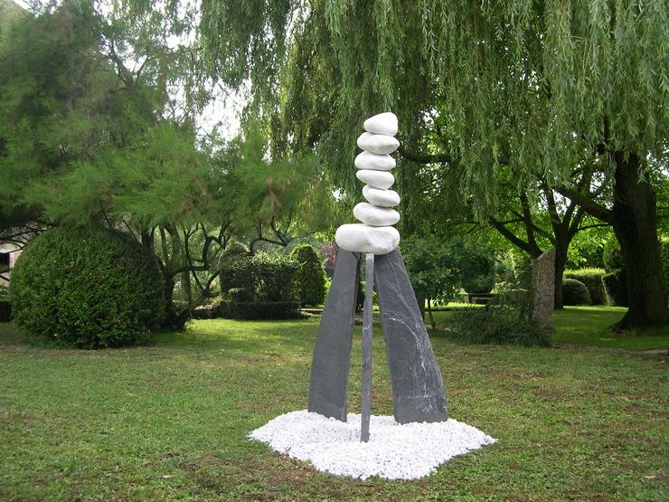 Skulptur Statue Kiesel Marmor Dekoration Hausgarten