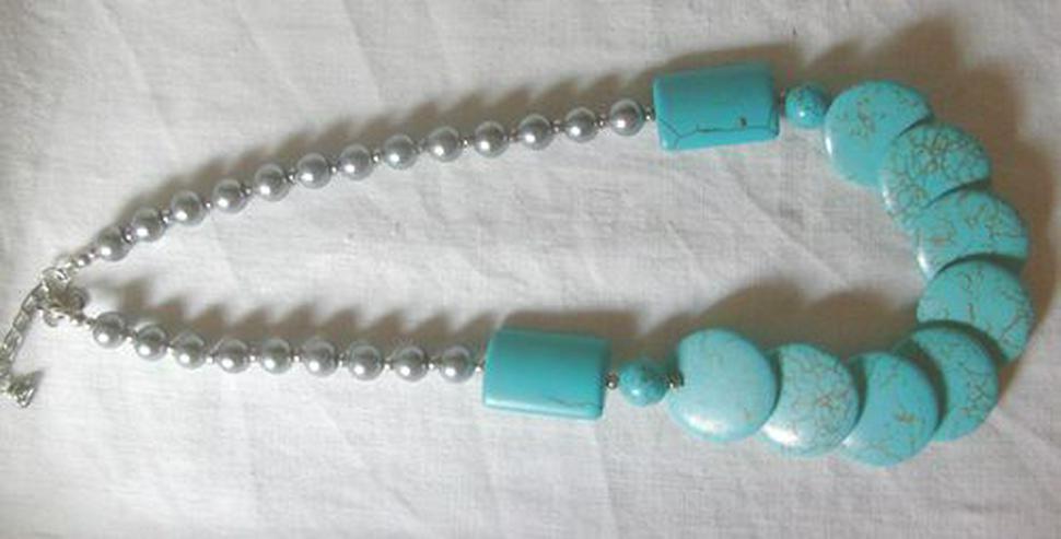 Bild 2: Silberschmuck, Halskette, Türkis, Perlen