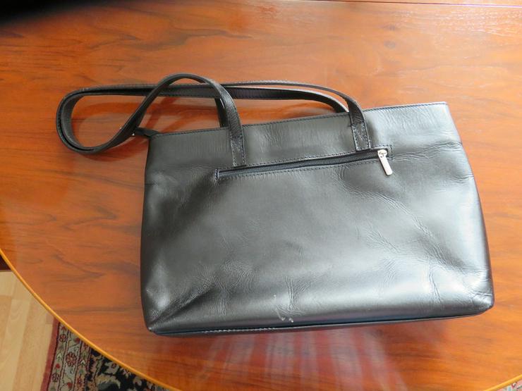 Bild 2: Damenhandtasche schwarz echt leder