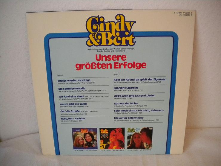 Bild 1: Cindy&Bert-Unsere größten Erfolge-Vinyl-LP,BASF/Cornet,1975