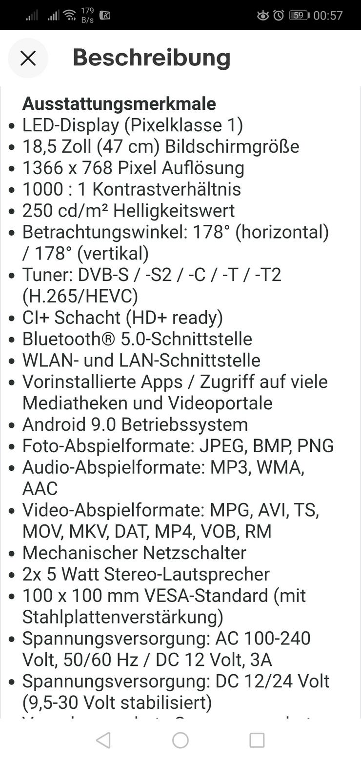Smart TV 19 zoll Android * GARANTIE neuwertig  - < 25 Zoll - Bild 4