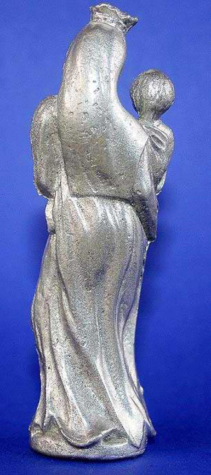 Bild 3: Madonna mit Kind kleine Heiligenfigur Zinn Spritzguss H. 10 cm - 190g