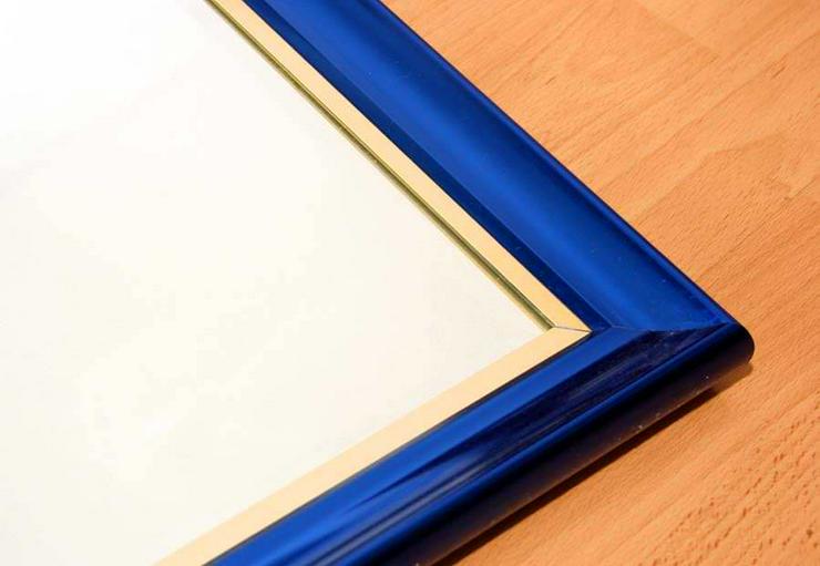 großer Wandspiegel 108 x 78cm - blau Metallic Rahmen - Spiegel - Bild 4