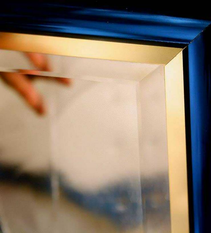 großer Wandspiegel 108 x 78cm - blau Metallic Rahmen - Spiegel - Bild 6