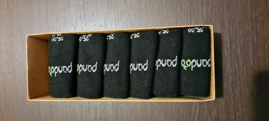 Bild 4: Pandoo Bambus Socken / Füßlinge Gr. 35-38 6er Pack schwarz