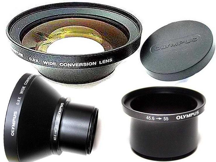 Olympus 0,8X Wide Conversion Lens 55mm+Reduzier-Ring 45,6 > 55