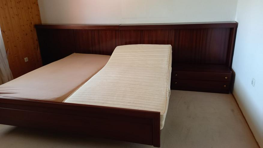 Schlafzimmer Bett Mahagoni Echththolz Furnier + Kleiderschrank - guter, gepflegter Zustand!