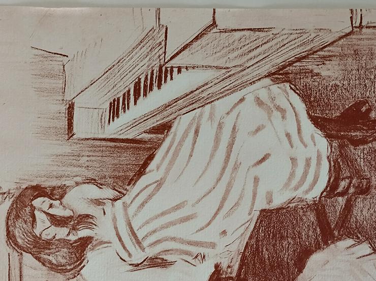 Bild 13: Henri Matisse Nadel und Rote Tinte auf Papier, Sanguine Zeichnung Gemälde Signiert