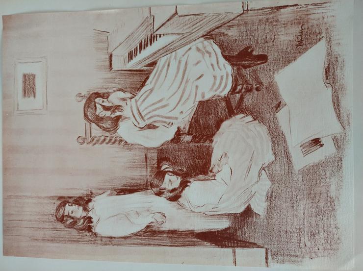 Bild 3: Henri Matisse Nadel und Rote Tinte auf Papier, Sanguine Zeichnung Gemälde Signiert