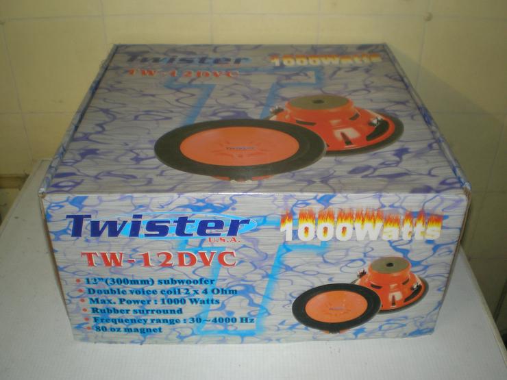 Twister Subwoofer 1000 Watt Doppelspule, Stabi 3 Farad - Lautsprecher, Subwoofer & Verstärker - Bild 1