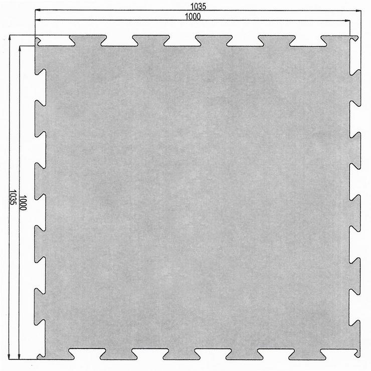 Gummi-Puzzlematte 100 x 100 cm (10mm), Gummimatte, Gummibelag, Sportboden, Fitnessboden, Gymboden - Zubehör - Bild 4