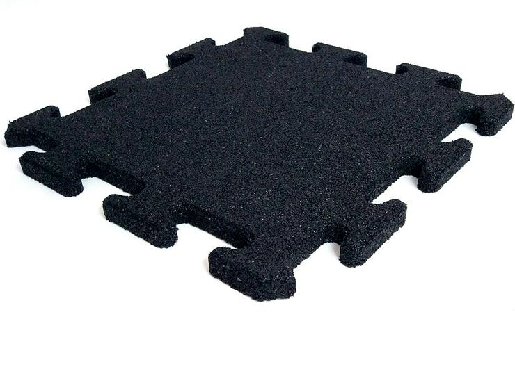 Bild 2: Fallschutzplatten Puzzle Schwarz 50x50x5 cm, Fallschutzmatte, Fallschutzbodenbelag, Bodenschutzmatte