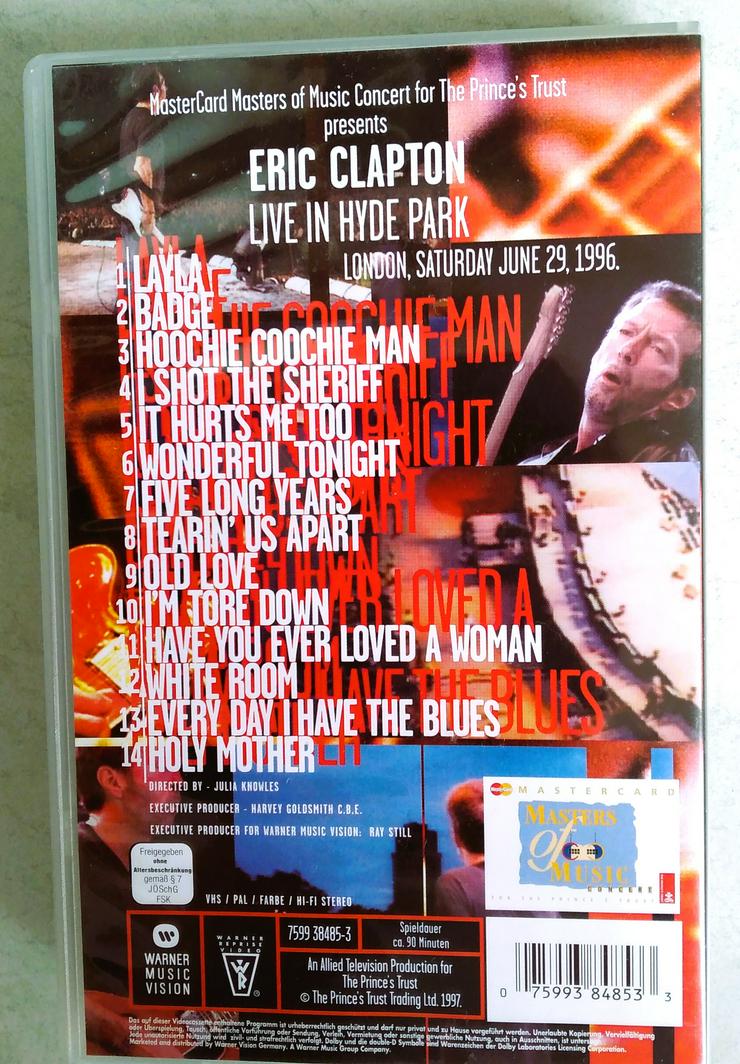 ERIC CLAPTON - Live in Hyde Park (VHS-Kassette / ca. 90 Minuten) - VHS-Kassetten - Bild 2