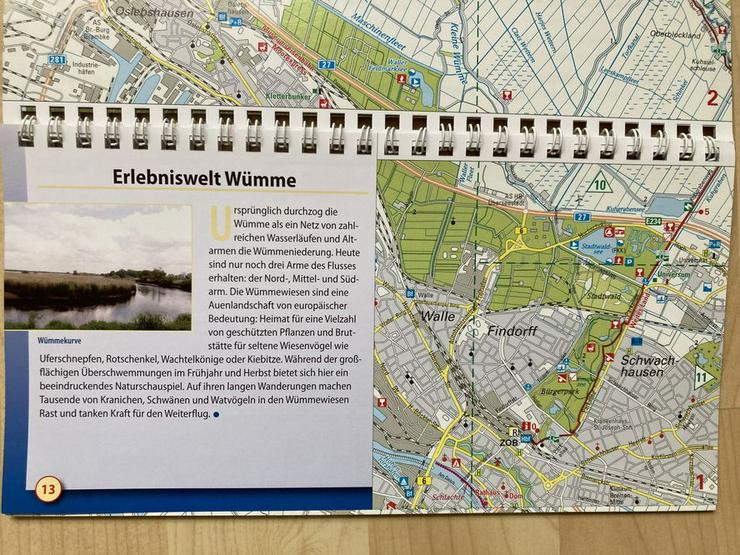 UNBENUTZT Rad-Rundwanderkarte „Weites Land“ (Bremen, Worpswede, Teufelsmoor) - Reiseführer & Geographie - Bild 8