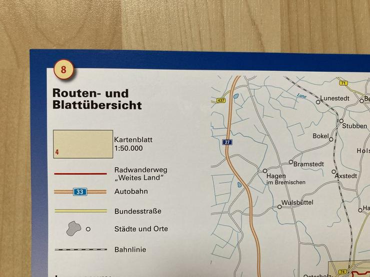 Bild 6: UNBENUTZT Rad-Rundwanderkarte „Weites Land“ (Bremen, Worpswede, Teufelsmoor)