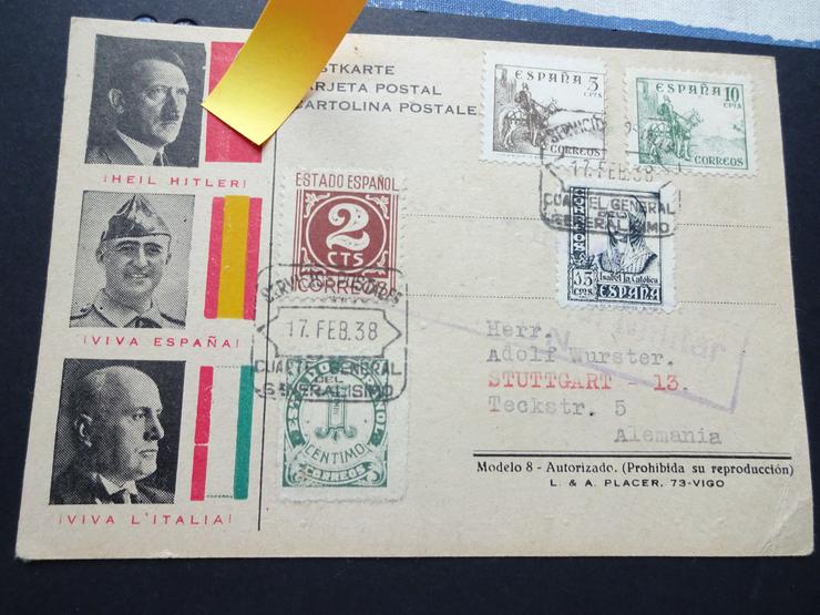 Postkarte aus dem Spanischen Bürgerkrieg 1938