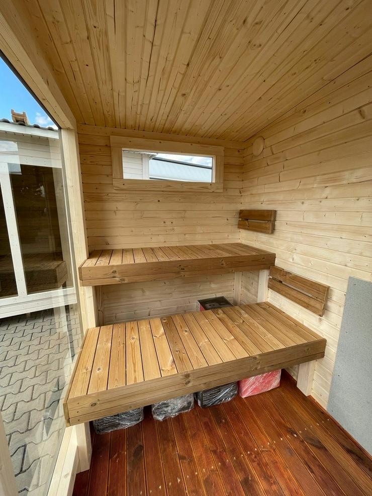 Bild 9: Gartensauna "S-Box" Sauna Saunafass Wellness Terrasse