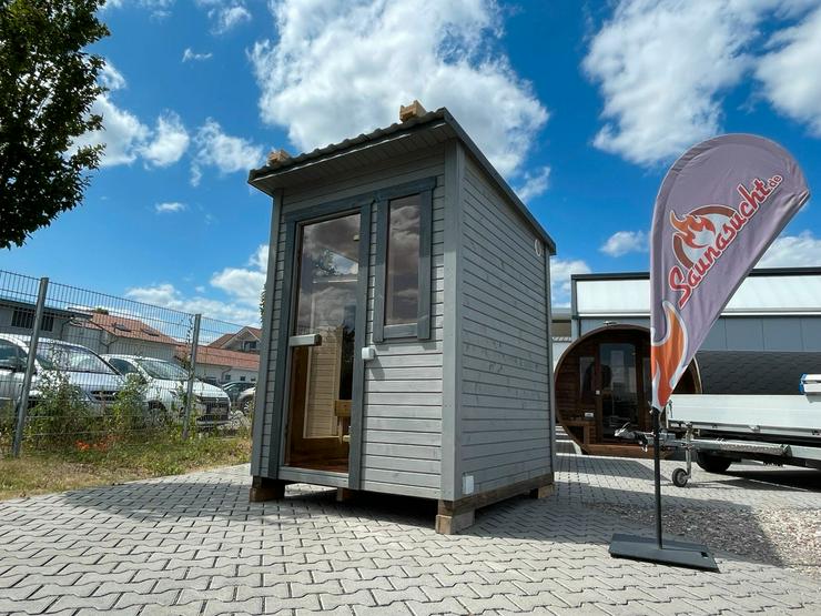 Gartensauna "S-Box" Sauna Saunafass Wellness Terrasse